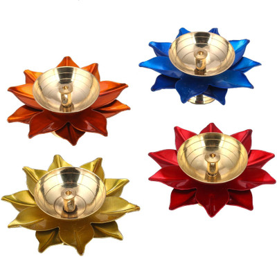 Flipkart SmartBuy Brass (Pack of 4) Table Diya Set(Height: 1.5 inch)