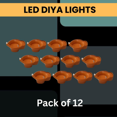 Guggu Plastic (Pack of 12) Table Diya Set(Height: 2 inch)