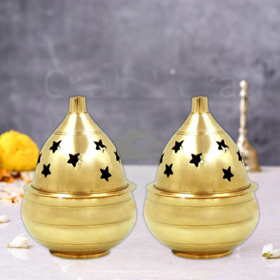 SBBCO Brass shape Diya for Puja Home Mandir Decor Brass(Pack of 2)Table Diya Set Brass (Pack of 2) Table Diya Set(Height: 2 inch)