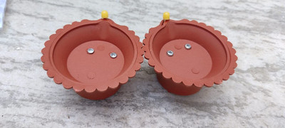 WunderVoX Water Sensor Led Diyas Candle with Water Sensing Technology Plastic (Pack of 6) Table Diya Set(Height: 1.5 inch)