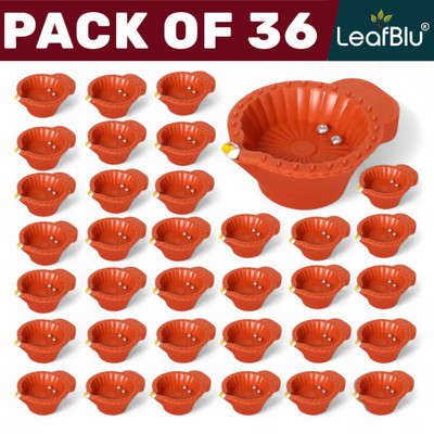 LeafBlu Unique Decorative Diwali Water Sensor Diya Plastic (Pack of 36) Table Diya(Height: 1.5 inch)