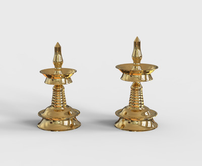 AS design Brass (Pack of 2) Table Diya(Height: 15 inch)