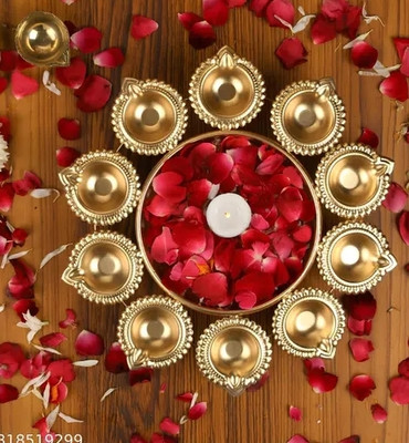 Urli Pooja Diya Decorative Diay Urli 10 Inch Diwali Decoration Decorative Showpiece

(Iron, Gold)

6.36 cm Brass, Iron Table Diya(Height: 6.36 inch)