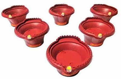 WunderVoX Diwali Water floating led sensor diya-6Pcs Plastic (Pack of 6) Table Diya Set(Height: 1 inch)