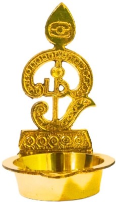 LeoTraders Om Deepam | Brass Diya for Pujaroom | OM Vilakku | Om Vilakku | Brass Table Diya(Height: 4.2 inch)