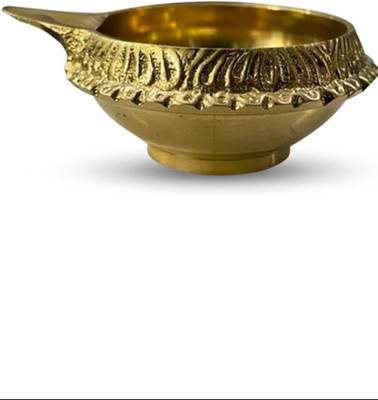 Impressive Art Collections Brass Diya for Puja 2 Pital Kuber Deep Vilakku for Daily/Festive Worship, Home Brass (Pack of 2) Table Diya(Height: 0.9 inch)