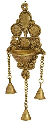 aakrati Wall Hanging Deepak with Bells Made of Brass Brass Hanging Diya(Height: 11 inch)