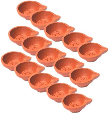 RK THARA ENTERPRISES Terracotta Clay Diyas Terracotta (Pack of 30) Table Diya Set(Height: 0.8 inch)