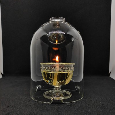 Sidhhi Large Size Decorative Akhand Jyoti Diya with Glass Cover for puja Glass Table Diya Set(Height: 6 inch)