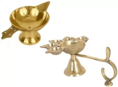 NAVYAKSH Brass (Pack of 2) Table Diya(Height: 3 inch)