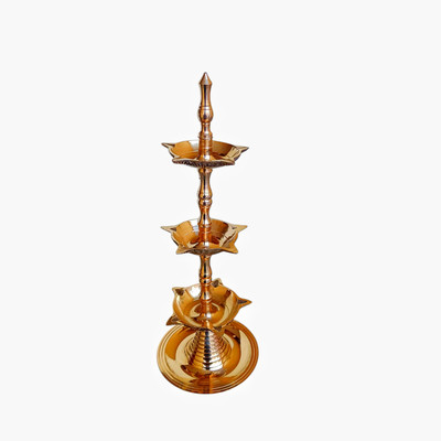 Asha Enchant Decor Asha Enchant Decor - Brass Kerala Samai Diwali Deepak for Puja (Pack of 1) Brass Table Diya(Height: 8.25 inch)