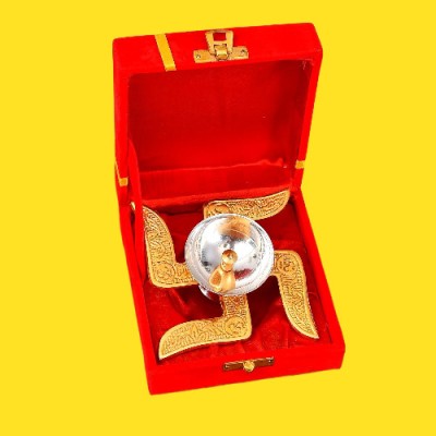 BZILO Premium Quality Brass Diya for Pooja Swastik Design K10 Brass Table Diya(Height: 1 inch)