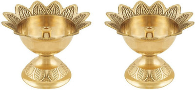 suruchi Dev Das Deep Combo Brass (Pack of 2) Table Diya(Height: 1.8 inch)
