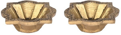 Craftcart Brass (Pack of 2) Table Diya Set(Height: 1 inch)