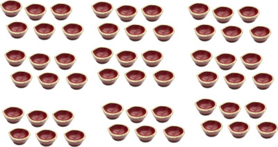 SOMUDEE Pottery (Pack of 54) Table Diya Set(Height: 1 inch)