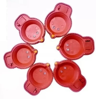 NKPR Plastic (Pack of 6) Table Diya Set(Height: 3 inch)