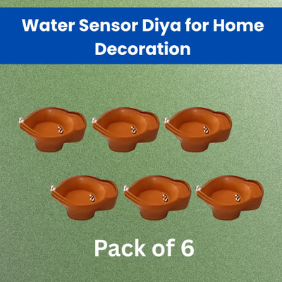 Guggu Water Sensor Diya, LED Water Diyas for Diwali, Home & Office Décor Pack of 6W455 Plastic (Pack of 6) Table Diya Set(Height: 2 inch)