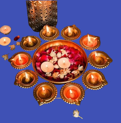 Sm impex Iron Table Diya Set(Height: 10 inch)