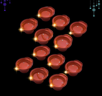 SHREESHAYAMTRADER Plastic (Pack of 12) Table Diya Set(Height: 11 inch)
