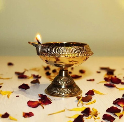 LeoTraders Brass (Pack of 3) Table Diya Set(Height: 2 inch)