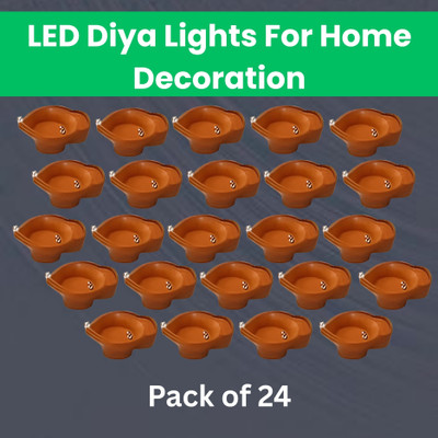 Frony Plastic (Pack of 24) Table Diya Set(Height: 2 inch)