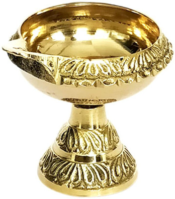 Chkoteravatiya Pure Brass Kuber Stand Diya for Puja Brass Table Diya(Height: 2.5 inch)