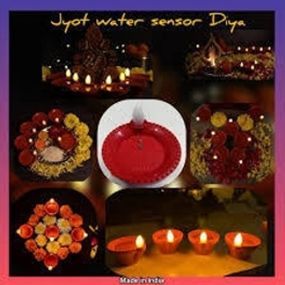 SUVIKSHA Water sensor diya for diwali, led Diya lights Pack of 6 Plastic (Pack of 6) Table Diya Set(Height: 1.5 inch)