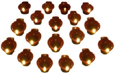 Da Novira Water Sensor Reusable Led Diyas for Home Decor,Festivals Decoration Diwali Light Candle(Brown, Pack of 42)