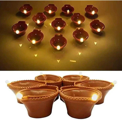 NEUTON Plastic (Pack of 6) Table Diya Set(Height: 2 inch)