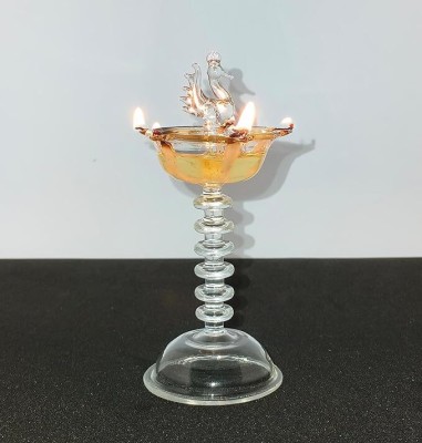 Office Club Glass Table Diya(Height: 6 inch)