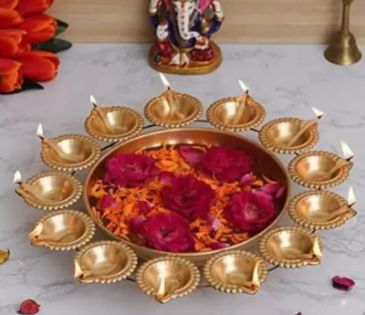 CARRY CARAT Brass Table Diya(Height: 2 inch)