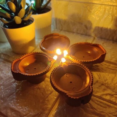 SINGHALTRADE Water Diye Water Diyas for Diwali Festival, Pack of 24 Plastic (Pack of 24) Table Diya Set(Height: 3 inch)