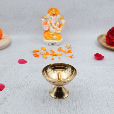 Flipkart SmartBuy Brass (Pack of 2) Table Diya(Height: 1.25 inch)