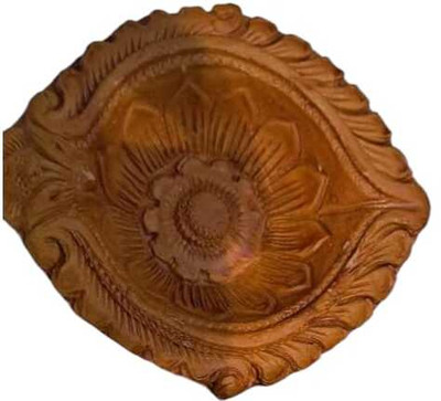 Signature Akhand Diya Earthenware Table Diya(Height: 1.5 inch)