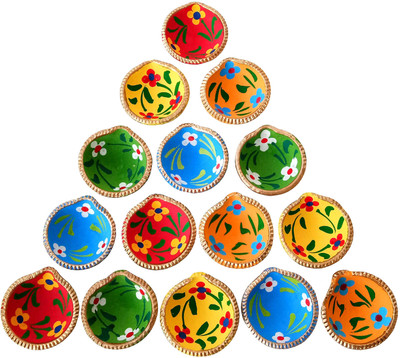 VIAANISH Earthenware (Pack of 51) Table Diya Set(Height: 2 inch)