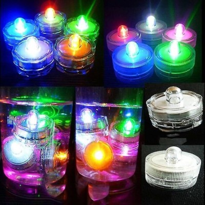 Adorazone Floating Led Tea Light Candle Diya with Water Sensor Floating Function E-Diya Plastic (Pack of 9) Table Diya Set(Height: 0.5 inch)