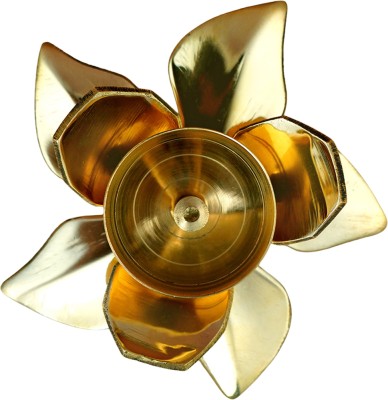 Rudra Centre Laxmi Kamal Large Brass Table Diya(Height: 1.8 inch)