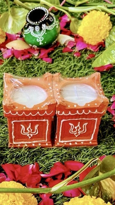 Atharcon DIYA010 Terracotta (Pack of 2) Table Diya(Height: 5 inch)