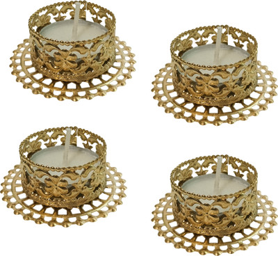 Ayas Craft pma-07 Brass (Pack of 4) Table Diya Set(Height: 1 inch)