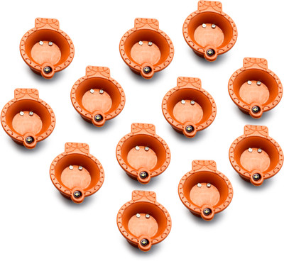 glocollection Water Sensor Diya Plastic (Pack of 12) Table Diya Set(Height: 2.5 inch)