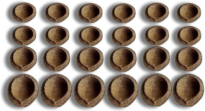 sugandha Panchayagavya Gobar Diya Cow Dung (Pack of 24) Table Diya Set(Height: 0.3 inch)