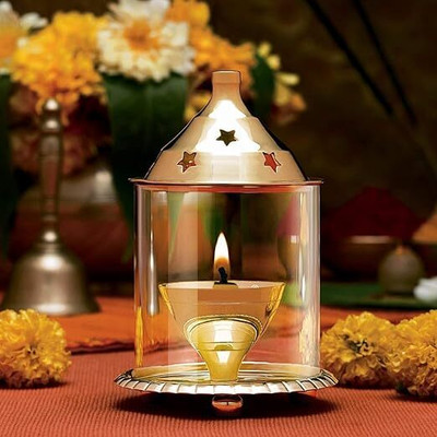 SHREEAASHIRWAD Brass Table Diya Set(Height: 15 inch)
