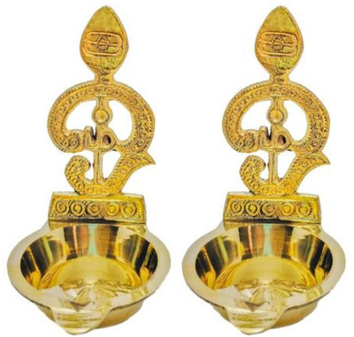 scnz creation Brass (Pack of 2) Table Diya(Height: 4 inch)