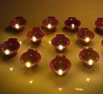 Rohitcosmatic Diya Plastic (Pack of 12) Table Diya Set(Height: 1.5 inch)