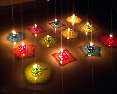 Balaji Creations 3D Reflection Diyas Plastic (Pack of 24) Table Diya Set(Height: 2.5 inch)