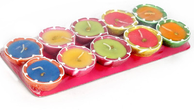 Puff Smart Terracotta (Pack of 10) Table Diya Set(Height: 1 inch)