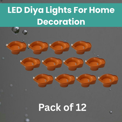 Frony Water Sensor Diya LED Water Diyas for Diwali Home & Office Décor Pack of 12 E33 Plastic (Pack of 12) Table Diya Set(Height: 2 inch)