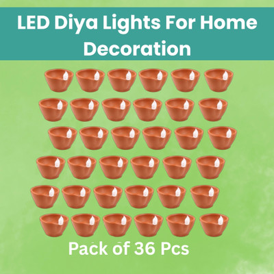 Clairbell Plastic (Pack of 36) Table Diya Set(Height: 2 inch)