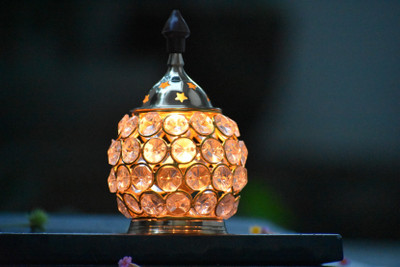 Misr Puff Crystal Diya Crystal Table Diya Set(Height: 5.5 inch)