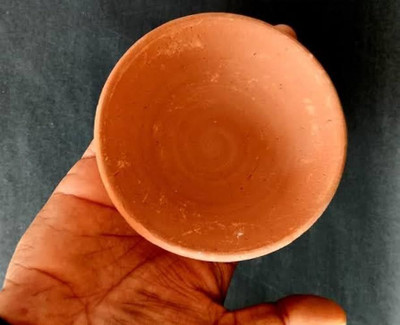 PJA Clay diya Terracotta Table Diya(Height: 2 inch)
